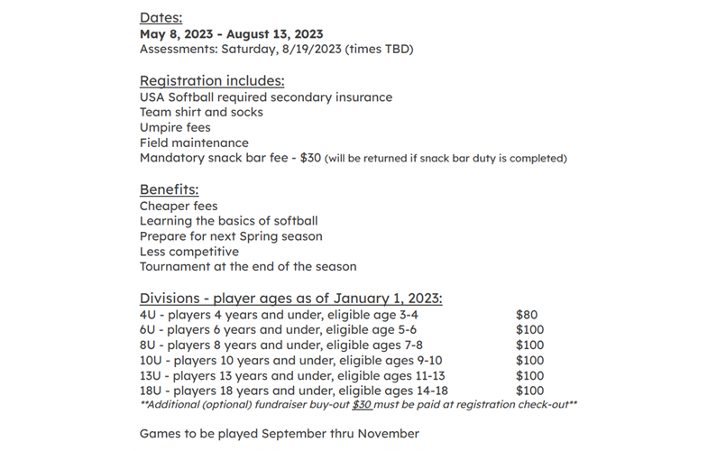 Registration Information