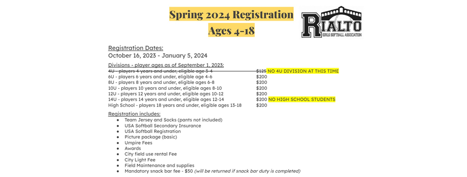 Spring 2024 Registration OPEN NOW