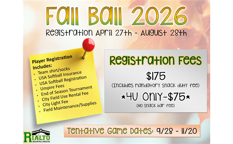 Fall 2026 Registration OPEN