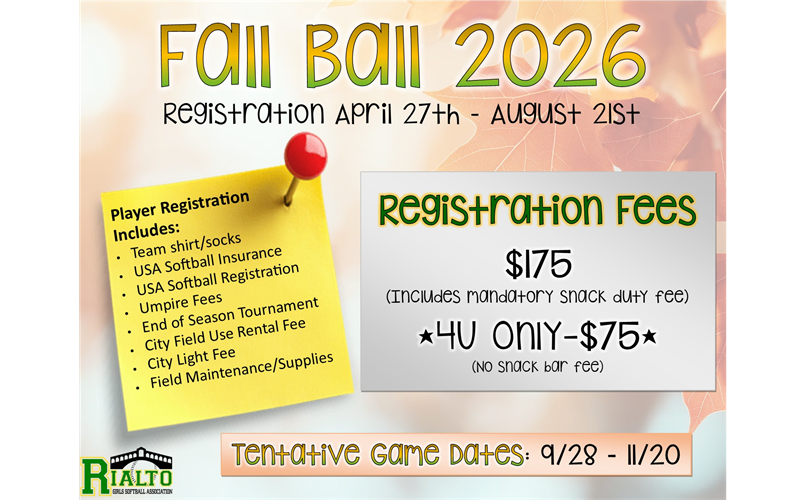 Fall 2026 Registration OPEN